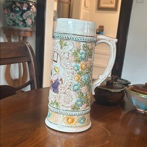 Vintage Floral Ceramic Stein